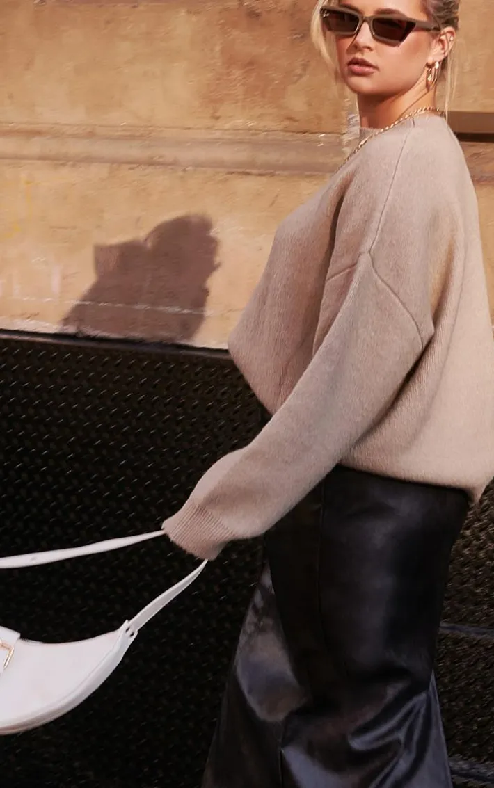 Taupe Oversized Knit Sweater