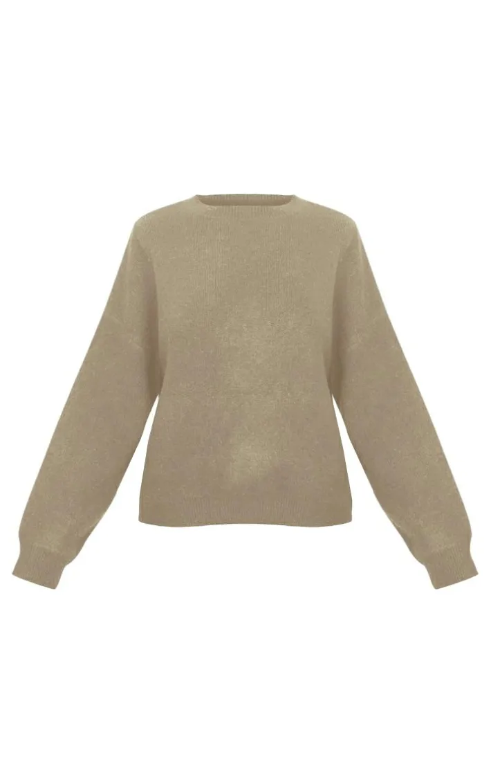 Taupe Oversized Knit Sweater