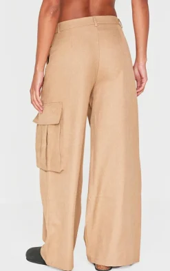 Taupe Premium Cargo Pocket Detail Tailored Pants