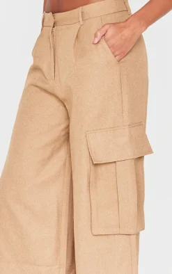 Taupe Premium Cargo Pocket Detail Tailored Pants