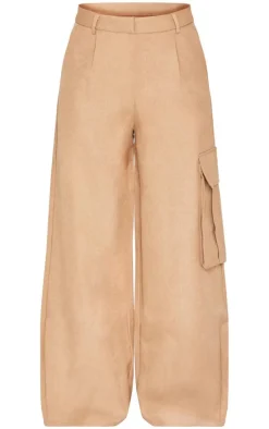 Taupe Premium Cargo Pocket Detail Tailored Pants