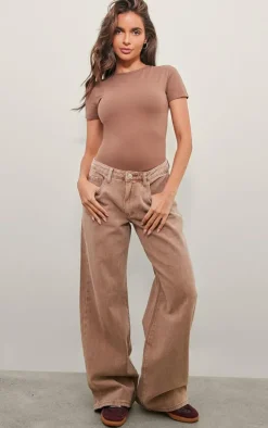 Taupe Premium Cotton Cap Sleeve Fitted Bodysuit