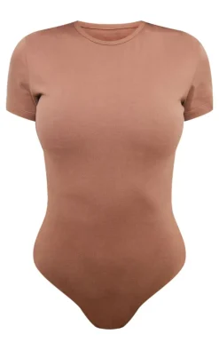 Taupe Premium Cotton Cap Sleeve Fitted Bodysuit