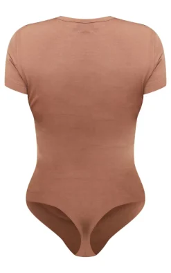 Taupe Premium Cotton Cap Sleeve Fitted Bodysuit