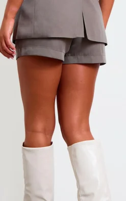 Taupe Premium Tailored Woven Shorts