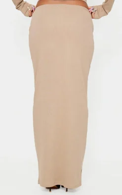 Taupe Rib Maxi Skirt