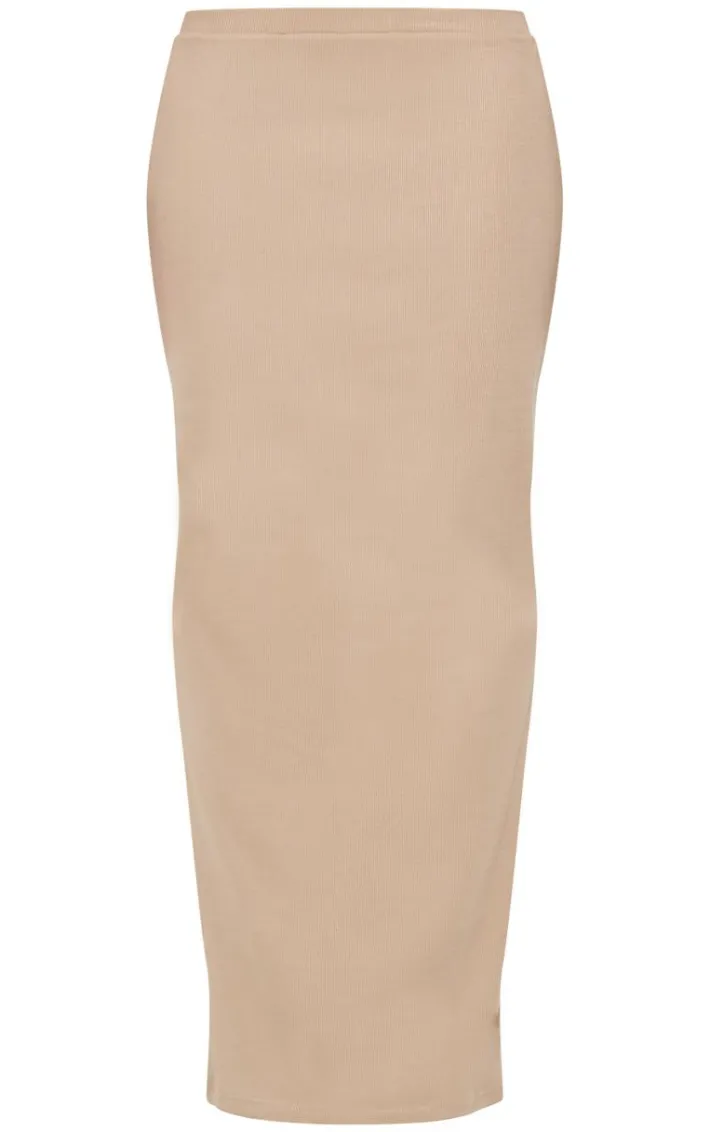 Taupe Rib Maxi Skirt