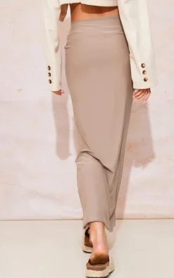 Taupe Soft Touch Knot Front Midaxi Skirt