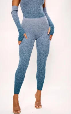 Teal Marl Knit Cut Out Leggings