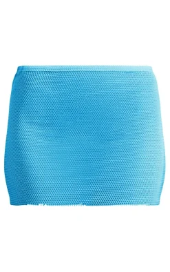 Teal Textured Mini Beach Skirt