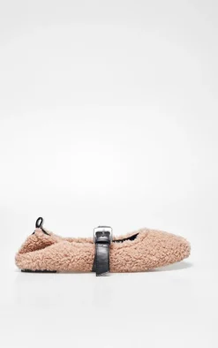 Teddy Borg Round Toe Buckle Strap Flat Ballet Pumps