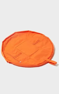 The Flat Lay Co. Drawstring Makeup Bag In Orange Parachute