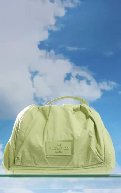 The Flat Lay Co. Drawstring Makeup Bag In Light Green Parachute