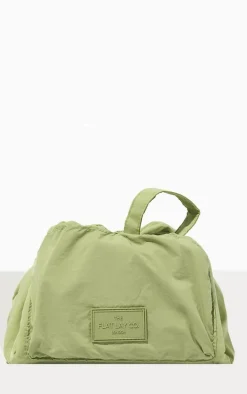 The Flat Lay Co. Drawstring Makeup Bag In Light Green Parachute