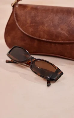 Tortoiseshell Cat Eye Slim Sunglasses