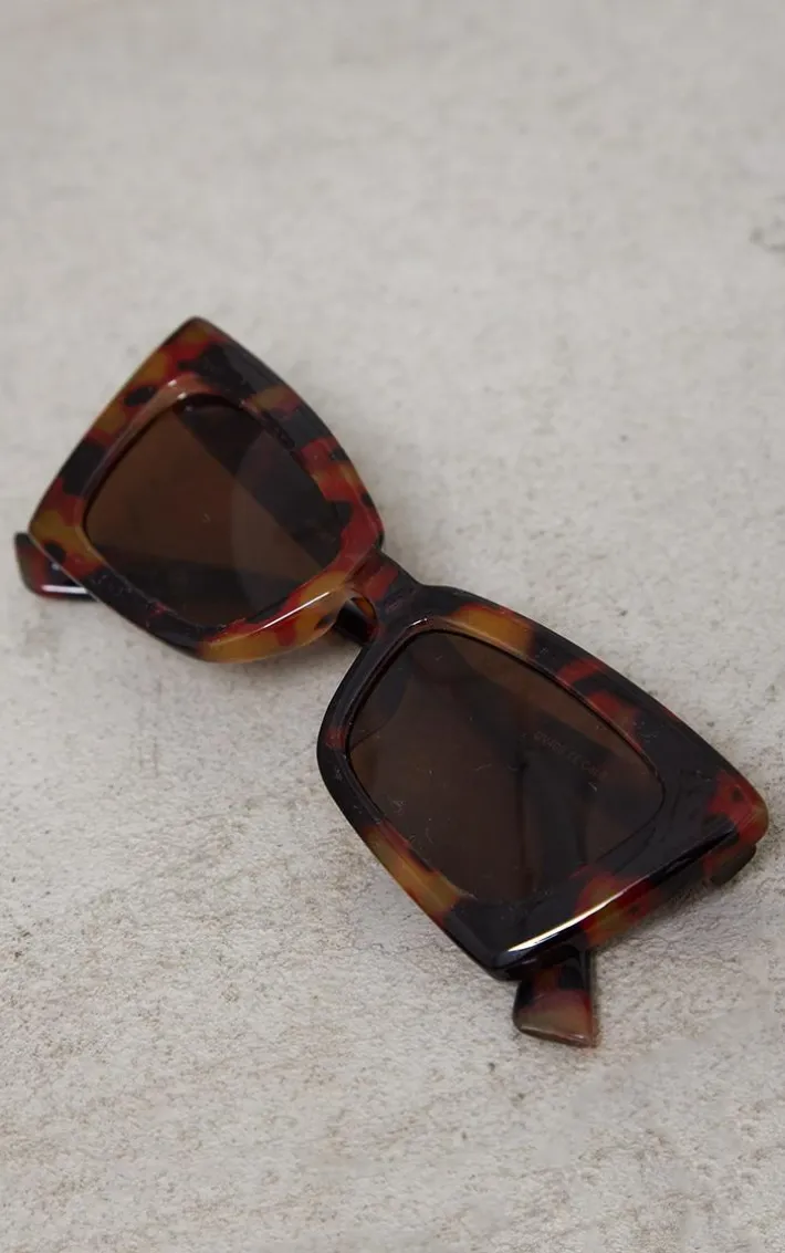 Tortoiseshell Chunky Flared Cat Eye Sunglasses