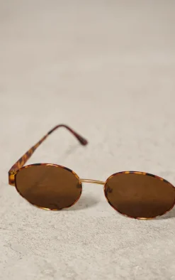 Tortoiseshell Frame Round Sunglasses