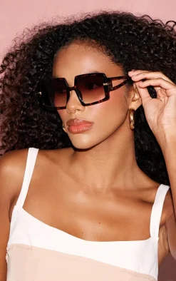 Tortoiseshell Oversized Square Lens Sunglasses
