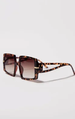Tortoiseshell Oversized Square Lens Sunglasses