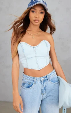 Vintage Bleach Wash Rigid Straight Leg Jeans