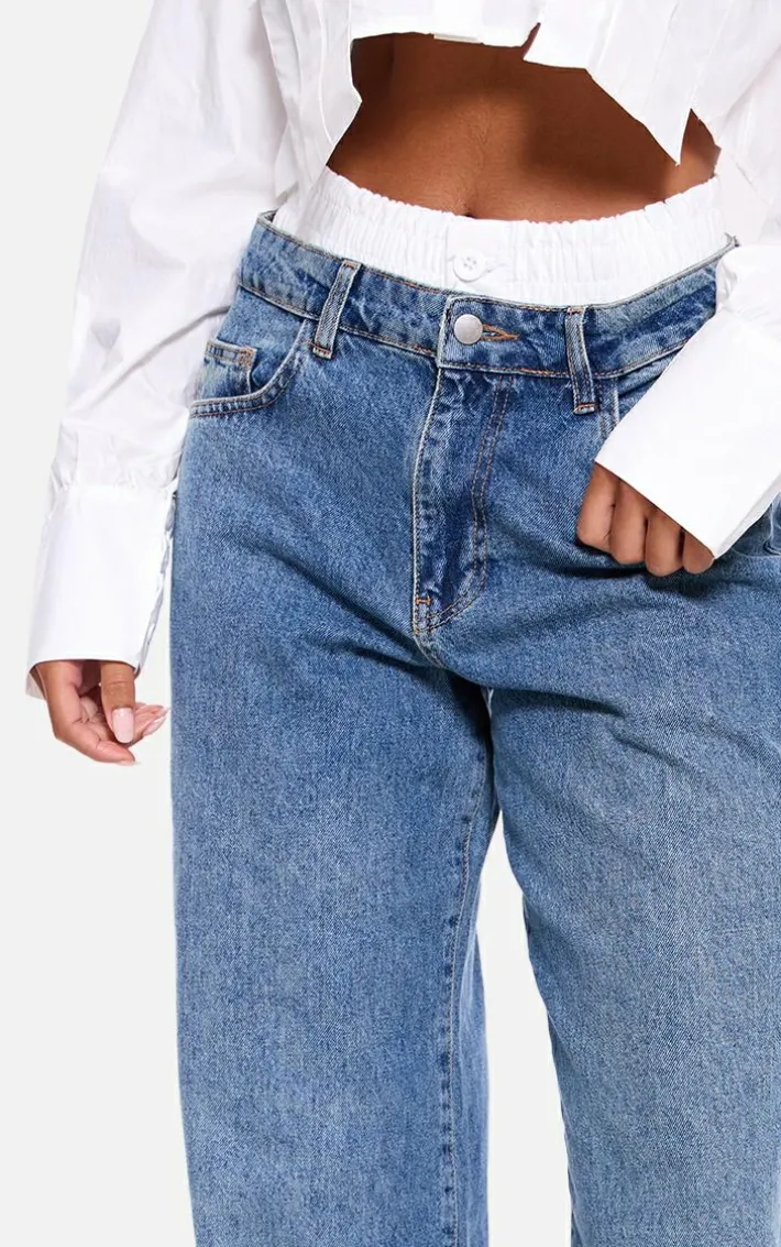 Vintage Boxer Waistband Detail Denim Jeans