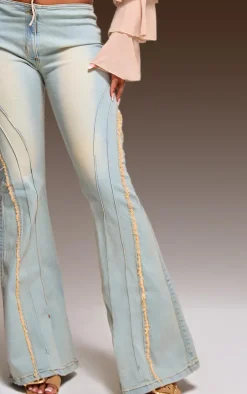 Vintage Distressed Seam Flared Jeans