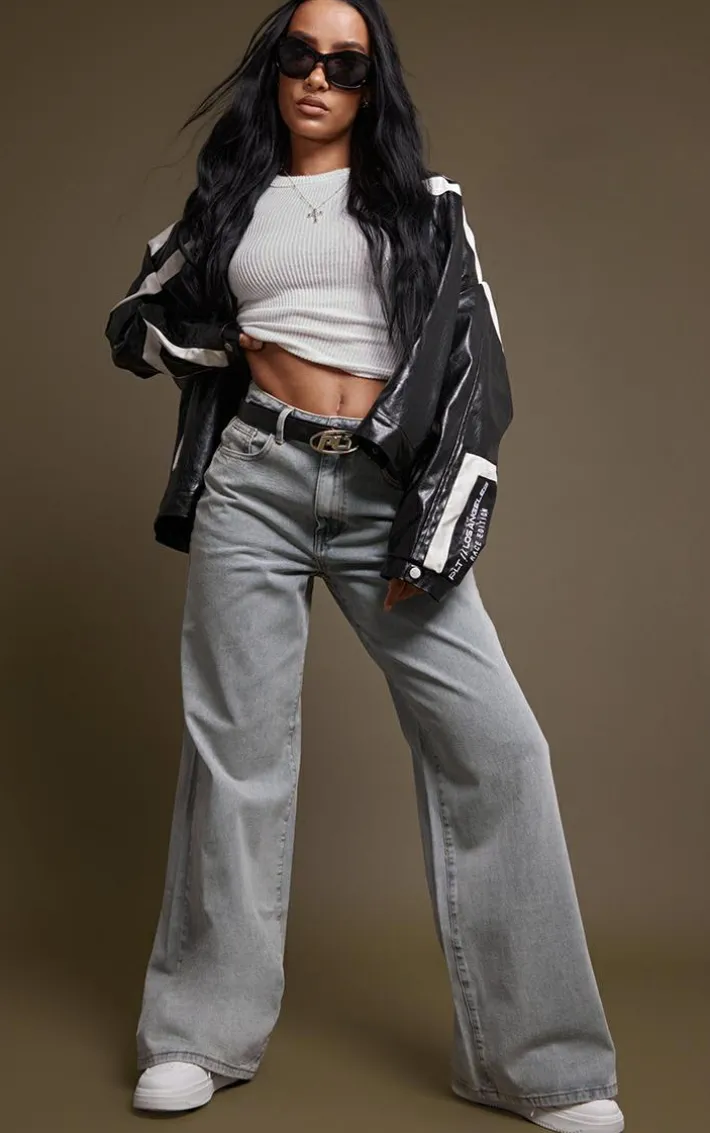 Vintage Light Wash Lightweight Wide Leg Jeans