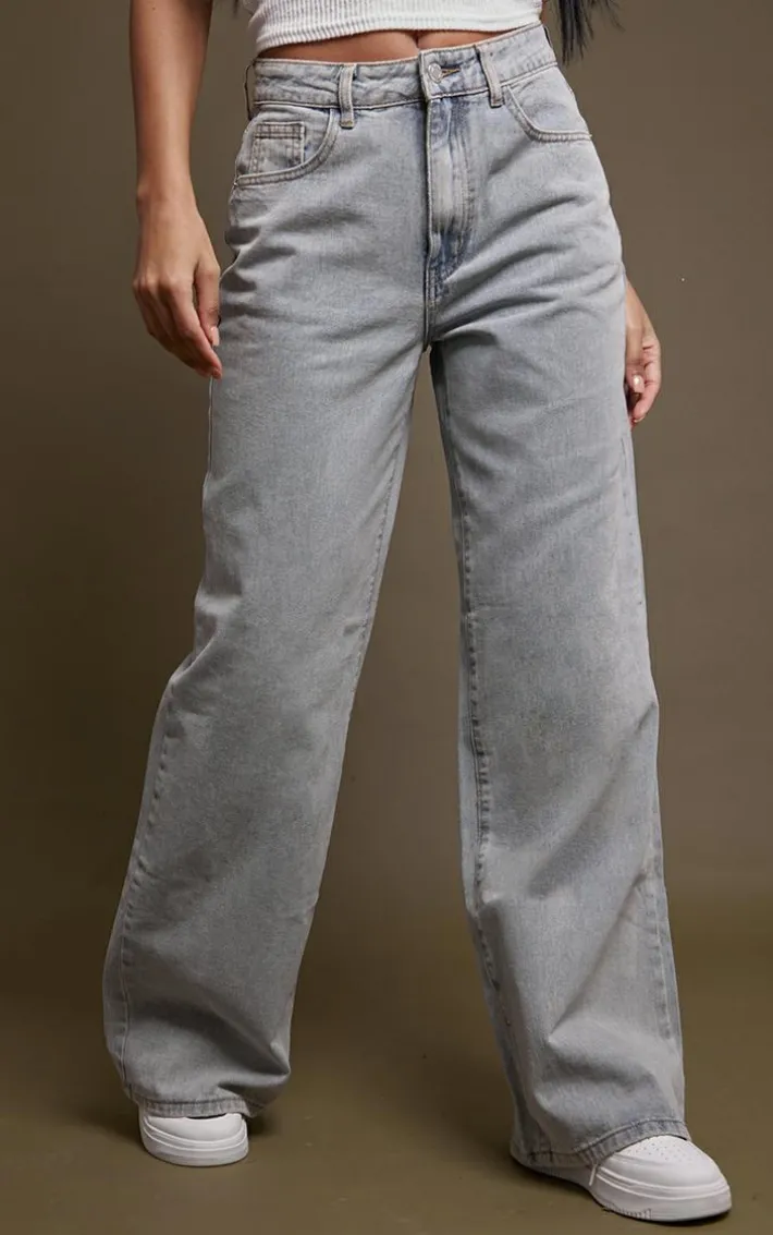 Vintage Light Wash Lightweight Wide Leg Jeans