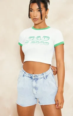 Vintage Mid Wash Pleat Front Wide Leg Denim Shorts