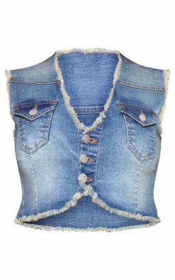 Vintage Raw Edge Denim Vest