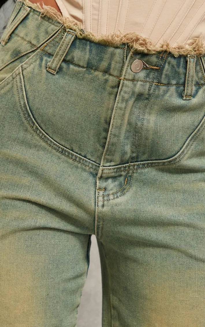 Vintage Raw Edge Waistband Boyfriend Jeans