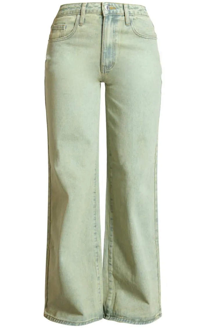 Vintage Wash Wide Leg Low Rise Jeans