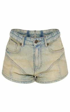 Vintage Western Seam Detail Denim Shorts