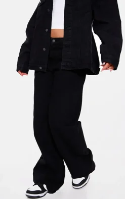 Washed Black Low Rise Faded Boyfriend Jeans