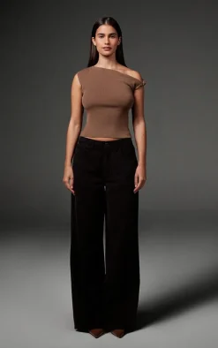 Washed Black Wide Leg Jeans