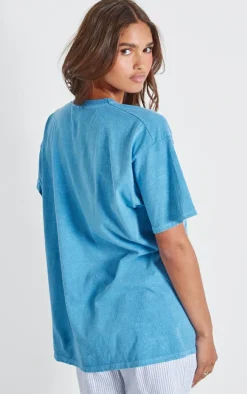 Washed Blue Sardinia Oversized T Shirt