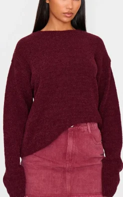 Washed Burgundy Raw Hem Denim Mini Skirt