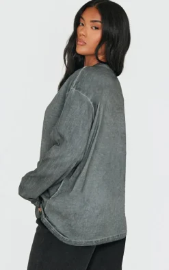 Washed Charcoal Premium Oversized T Shirt