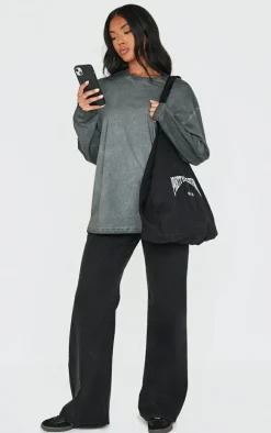 Washed Charcoal Premium Oversized T Shirt