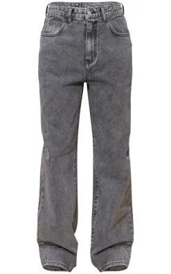 Washed Grey Dipped Back Waistband Boyfriend Jeans