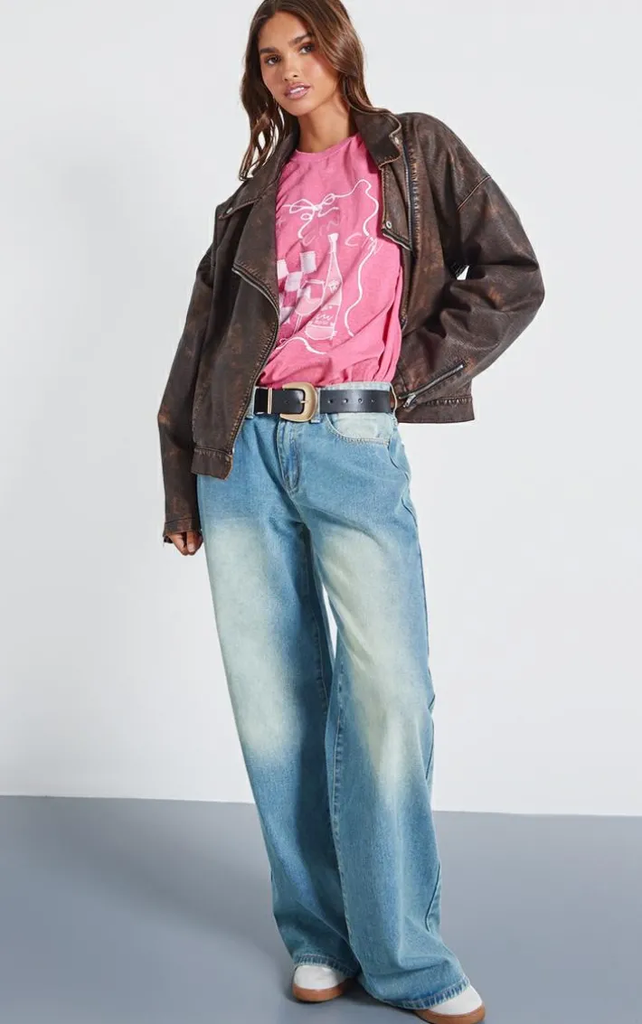 Washed Red Cin Cin Oversized T Shirt