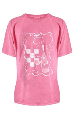 Washed Red Cin Cin Oversized T Shirt