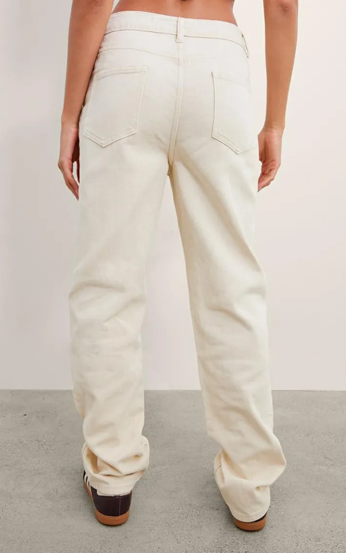 Washed Stone High Waist Straight Leg Jeans