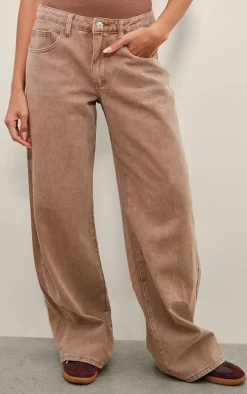 Washed Taupe Low Rise Boyfriend Jeans