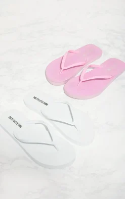 White & Pink Flip Flop 2 Pack