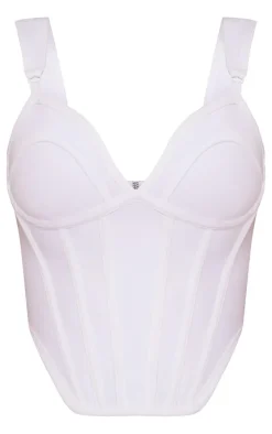 White Bandage Dip Hem Bust Cup Corset