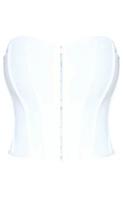 White Bandage Hook And Eye Structured Corset