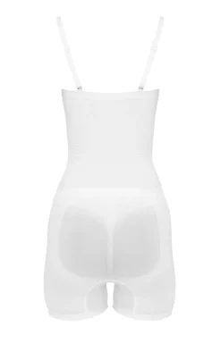 White Bandeau Removable Strap Shapewear Bodysuit