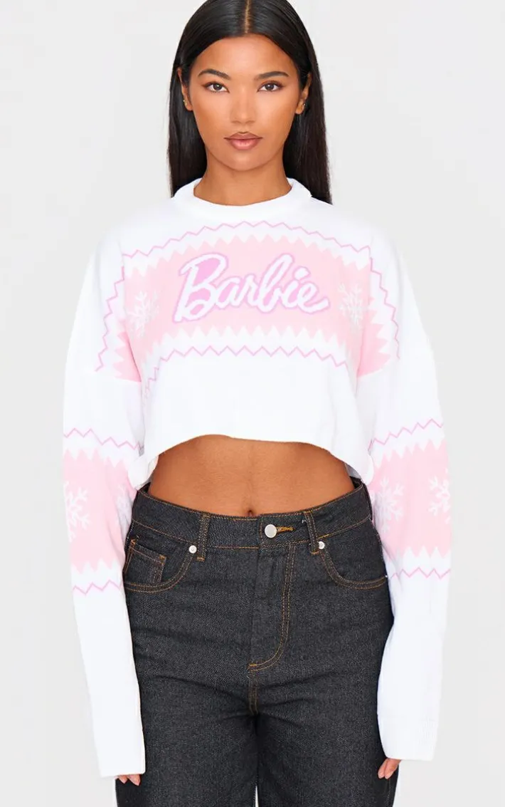 White Barbie Christmas Sweater