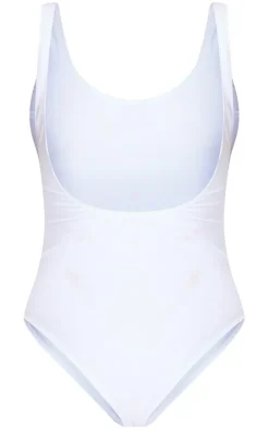 White Basic Scoop Swimsuit